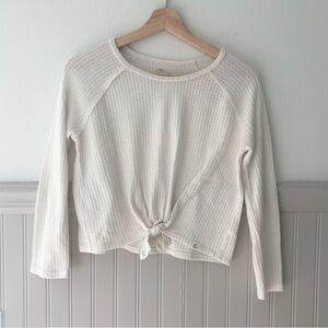 Treasure & Bond Ivory Textured Long Sleeve Tee Girls Size Medium